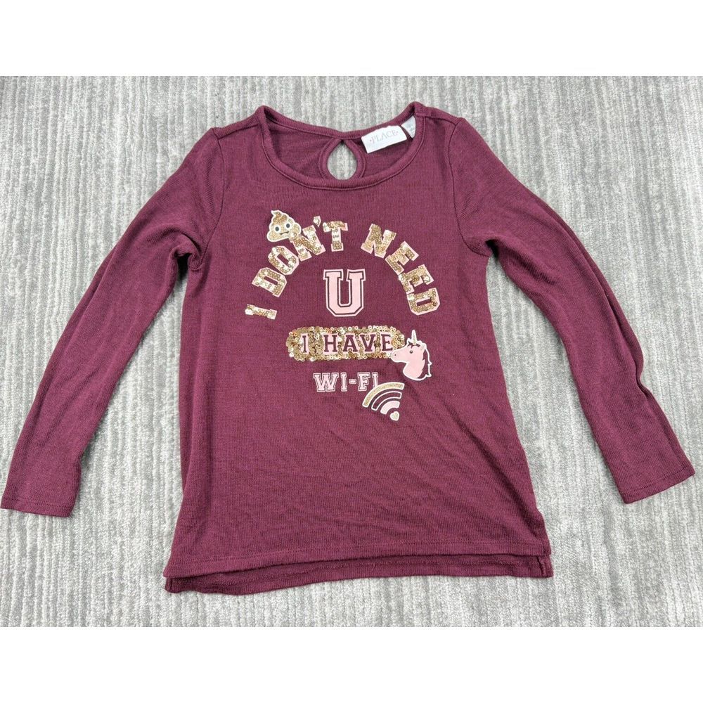 Children's Place Burgundy Girls wifi Long sleeve Shirt Size S 5/6